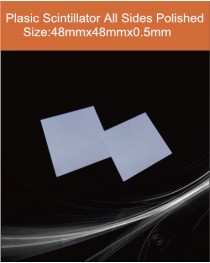 Plastic scintillator material, equivalent Eljen EJ 200 or Saint gobain BC 408  scintillator, 48 mm x 48 mm x 0.5 mm 